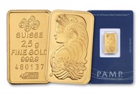 2.5 Gram Pamp Suisse Gold Bar