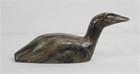 Stone Hand Carved Loon - Signed