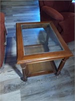 Nice Wooden/Glass End Table
