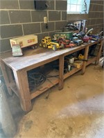 WORK BENCH, PLASTIC LANDSCAPE EDGING, BAR & CHAIN