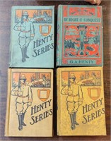 4 CIRCA 1900 G.A. HENTY CHILDRENS ADVENTURE BOOKS