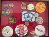College Button Pins Framed