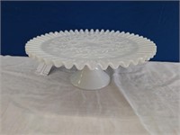 Fenton?  Spanish Lace Ruffle Pedestal Cake Plate