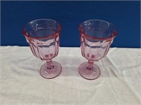 Pink Stemware Wine Glasses 7" Tall