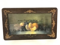 Vintage fruit portrait in wood frame