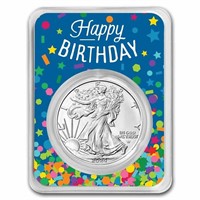 2024 1 Oz Silver Eagle Birthday Confetti Card