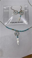 Matching sterling dreamcatcher necklace and