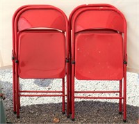 Set of 4 Red Folding Chairs