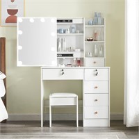 Vanity Set Dressing Table with Makeup Mirror & 10