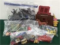 Box Of Assorted Toys- Military, Animals, Etc