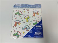 Rocking Horse Gift Wrap Paper New 3 Sheets