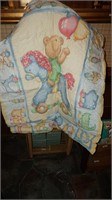 Vintage Crib Blanket with Wall Decor