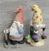 (2) Plaster Yard Gnomes