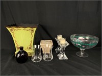 Portmeiron Glassware, Candles, and Bin