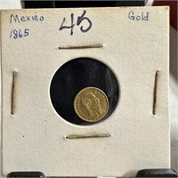 1865 MEXICO MAXIMILLIAND GOLD TOKEN