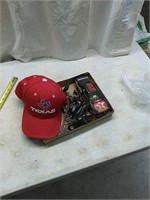 Wallet chains, hat, metal car