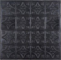 B3679  Holydecot Tin Wall Tiles 24x24, Black, 5 Pc