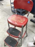 vintage red step stool