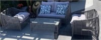 B - PATIO FURNITURE SET W/ TOSS PILLOWS (Y9)