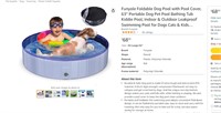 Funyole Foldable Dog Pool with Pool Cover