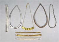 (5) Sterling Silver Necklaces + (3) Bracelets