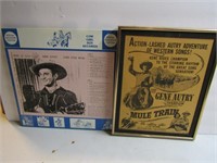 Gene Autry Collectible Record(33 1/3) & Picture