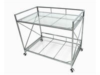 Modern Metal and Glass Bar Cart. New in open box