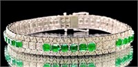 3.86ct Afghanistan Emerald 18Kt Gold Bracelet