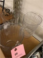 3 large pitchers clear glass / plastic?
