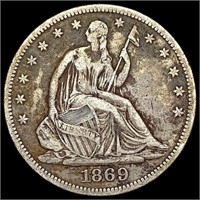 1869 Seated Liberty Half Dollar LIGHTLY