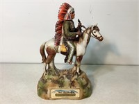 Whiskey Decanter W/Indian Chief, 11in Tall