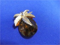 Amber Pineapple 2" Brooch Pendant