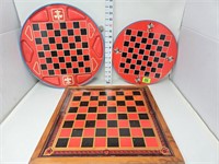 (3) Vintage Checker/Chinese Checker Boards
