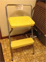 1950'S YELLOW KITCHEN STEP STOOL