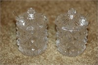 2 Western Germany Lead Crystal Sugars or Condiment