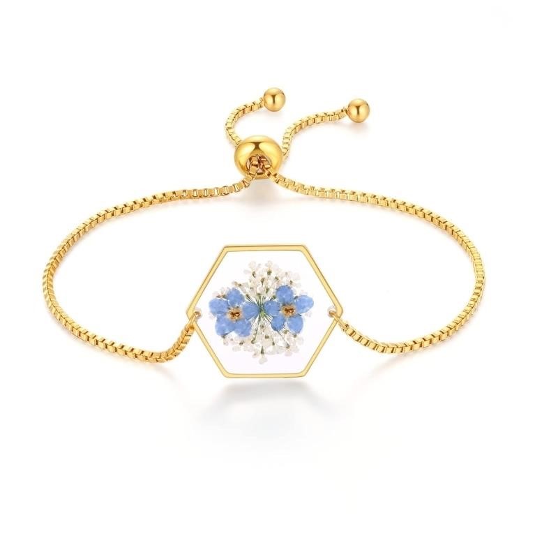 Forget-Me-Not & Queen Anne's Lace Bracelet