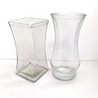 Two glass vases