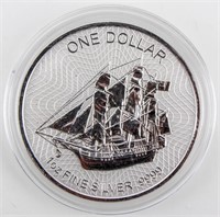 Coin 2017 Cook Islands One Dollar .999 Silver