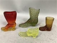 Decorative Glass Boots and Shoe