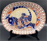 Antique Japanese Imari Porcelain Fish Charger