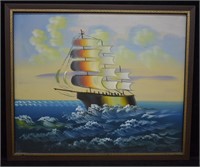 Original Seascape Sailing Ship Painting