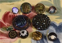 Group Of Black Glass Buttons