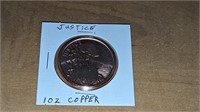 Justice 10 oz Copper Coin