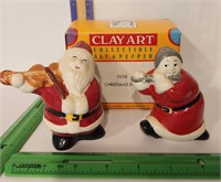 Clay Art Salt&Pepper shaker Christmas Duet