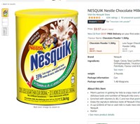 NESQUIK Nestle Chocolate Milk Mix, Canister