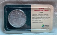 2004 UNC Silver American Eagle Dollar Coin, 1oz