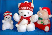 Lazzie Bear, L Bear and Chubby Santa Bear