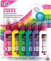 Tulip 20595 Dimensional Puffy Fabric Paint, 6-Pack