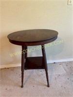 wooden spindle leg side table