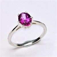 Silver Pink Topaz(1.4ct) Ring